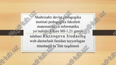 web-dasturlash asoslari — PPTX