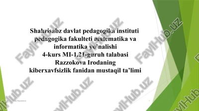 kiberjinoyat va kiberhuquq — PPTX