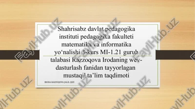 websahifalargadizaynberishtexnologiyalari — PPTX