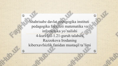 kompyuter viruslari va virusdan himoyalanish usullari — PPTX