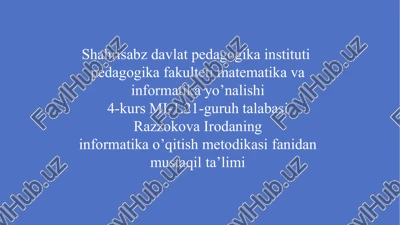 o‘qituvchi portfoliosini yaratish usullari va vositalari — PPTX
