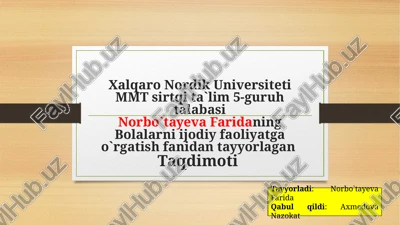 maktabgacha yoshdagi bolalar qo'g'irchoq teatri personajlari — PPTX