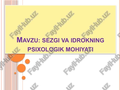 sezgilar haqida tushuncha — PPTX