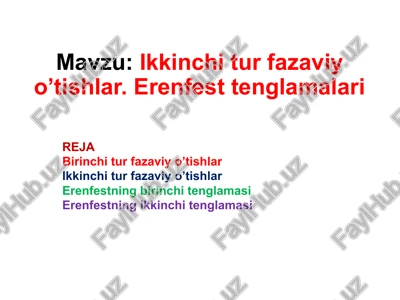 ikkinchiturfazaviyo’tishlar — PPTX