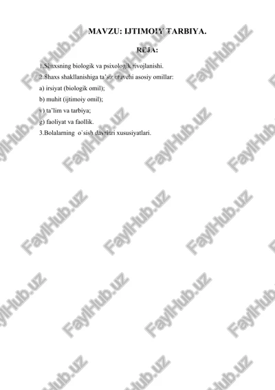 ijtimoiy tarbiya — DOCX
