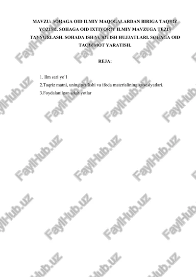 sohaga oid ilmiy maqolalar — DOCX