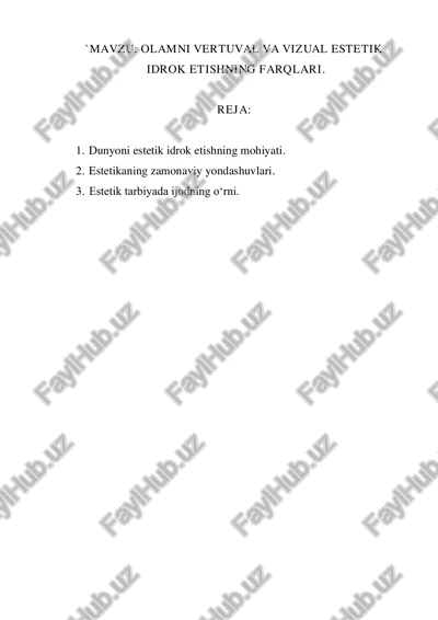 olamni vertuval va vizual estetik idrok etish — PDF