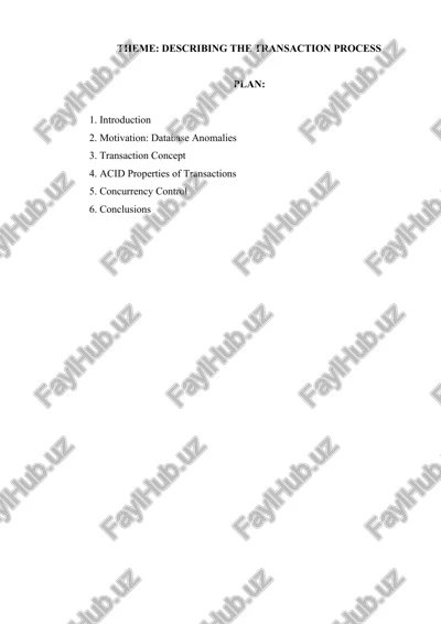database anomalies and transactions — DOCX