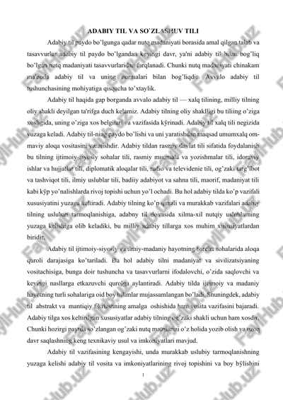 adabiy til va so'zlashuv tili — DOCX