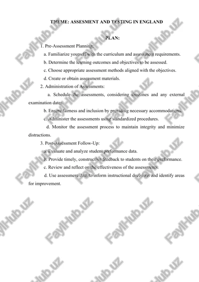 assesment and testing in england — DOCX