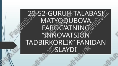 innovatsion faoliyatdagi xatarlar — PPTX