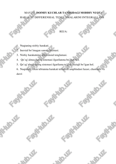 moddiy nuqta harakati — PDF