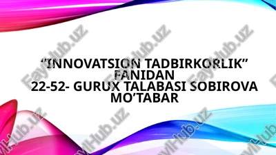 innovatsion tadqiqotlar — PPTX