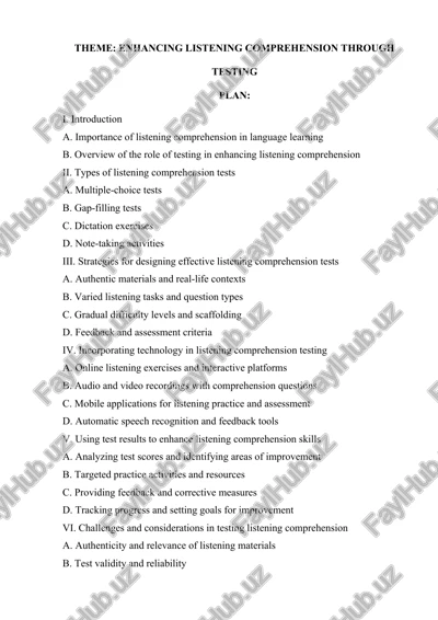 enhancing listening comprehension through testing — DOCX