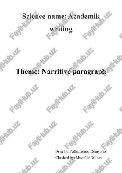 narrative paragraph writing — DOCX