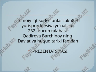 musulmonlik huquqining nazariyasi- fiqhi ilmi rivajlanishi — PPTX