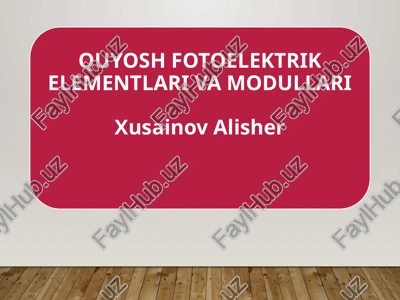 fotoelektr effekti — PPTX