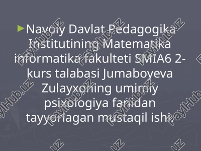 umimiy psixologiya — PPTX