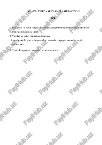 vertikal parmalash dastgohi — DOCX