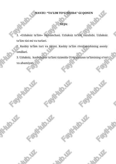 ta’lim to’g’risida qonun — DOCX