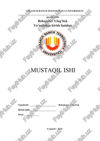 suyuq metalni bosim ostida quyish — DOCX