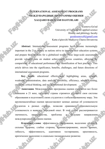international assessment rrograms — DOCX