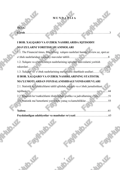 xalqaro va o‘zbek iqtisodiy mavzularni yoritish — DOCX