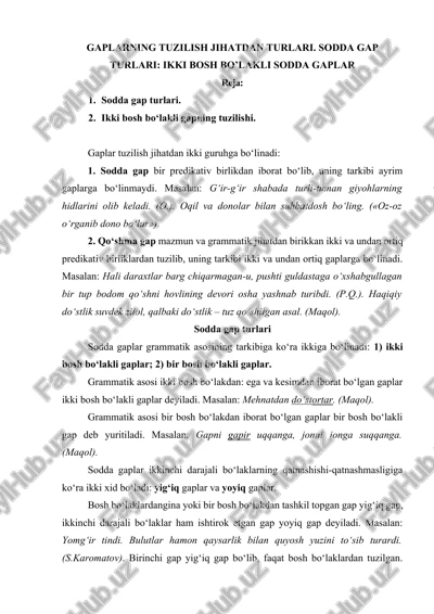 sodda gap turlari — DOCX
