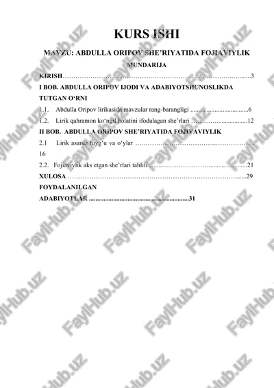 abdulla oripov she’riyatida fojiaviylik — DOCX