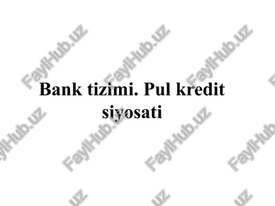 pulkredit siyosati — PPTX
