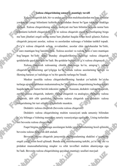 xulosa chiqarish — DOCX