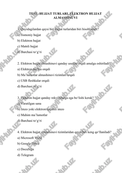 elektron hujjat almashinuvi — DOCX