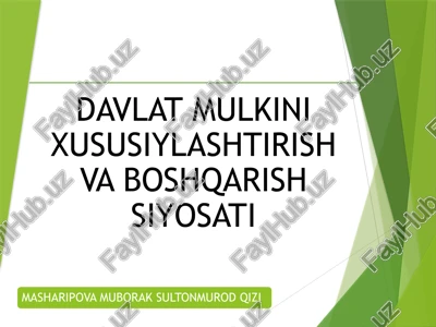 mulkchilik shakllari — PPTX