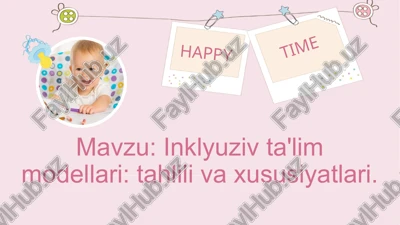 inklyuziv ta'lim modellari: tahlili va xususiyatlari — PPTX