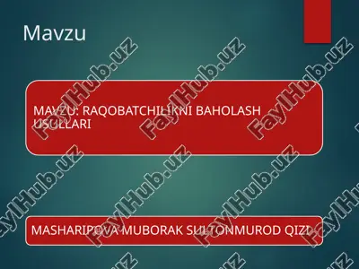 raqobatchilikni baholash — PPTX