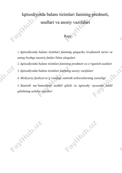 iqtisodiyotda balans tizimlari fаnining prеdmеti — DOC