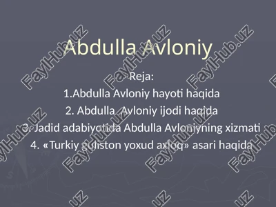 abdulla avloniy — PPTX