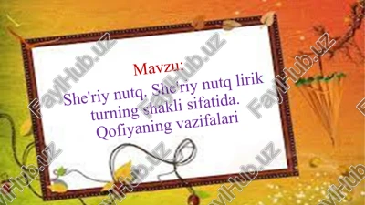 qofiyaning vazifalari — PPTX
