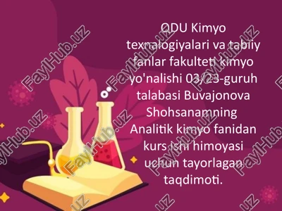 analitik kimyo fanidan kurs ishi — PPTX