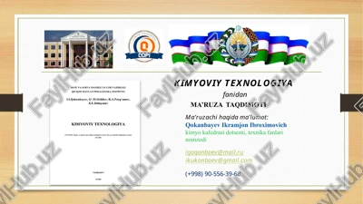 kimyovi texnologiya — PPTX