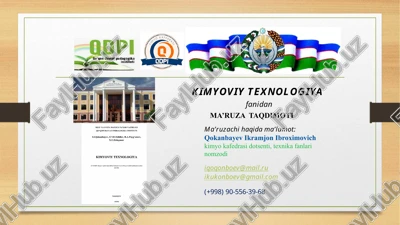 kimyoviy texnologiya — PPTX