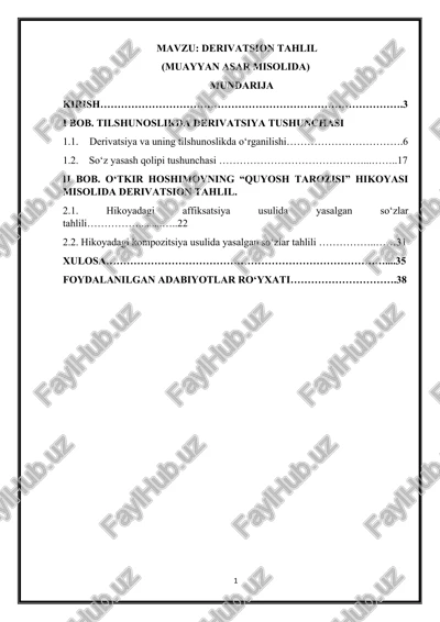 derivatsion tahlil — DOCX