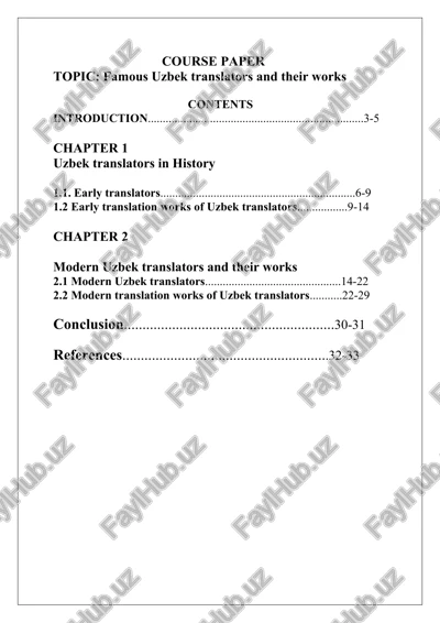 famous uzbek translators and their works — DOCX