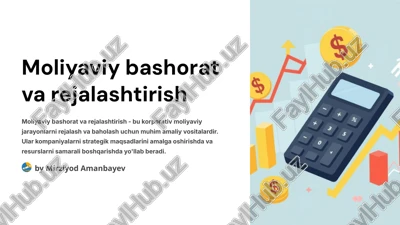moliyaviy bashorat va rejalashtirish — PPTX