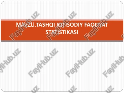 tashqi iqtisodiy faoliyat statistikasi — PDF
