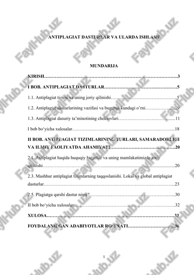 plagiatga qarshi dastur — DOCX