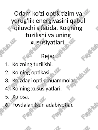 ko'zning tuzilishi — PPTX