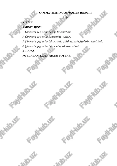 qimmatbaho qog'ozlar bozori — DOC