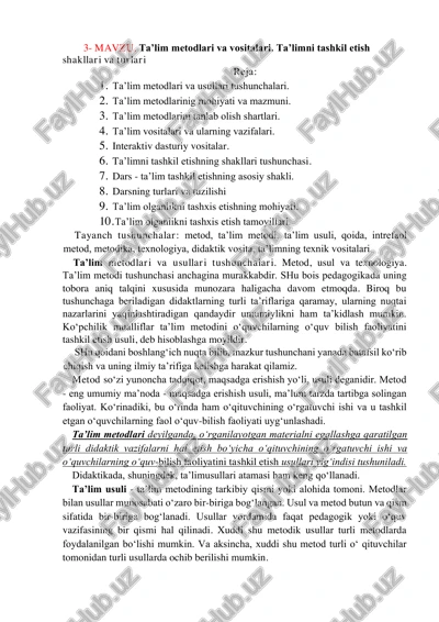ta’lim metodlari va vositalari — PDF