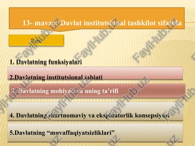 davlat institutsional tashkilot sifatida — PPT
